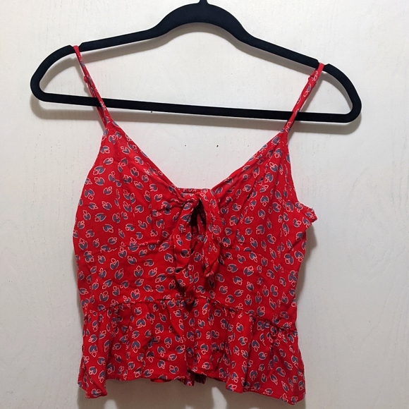 Red peplum top - Picture 1 of 3